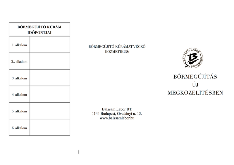 Bőrmegújító kúra ismertető Vendégeknek - ingyenes