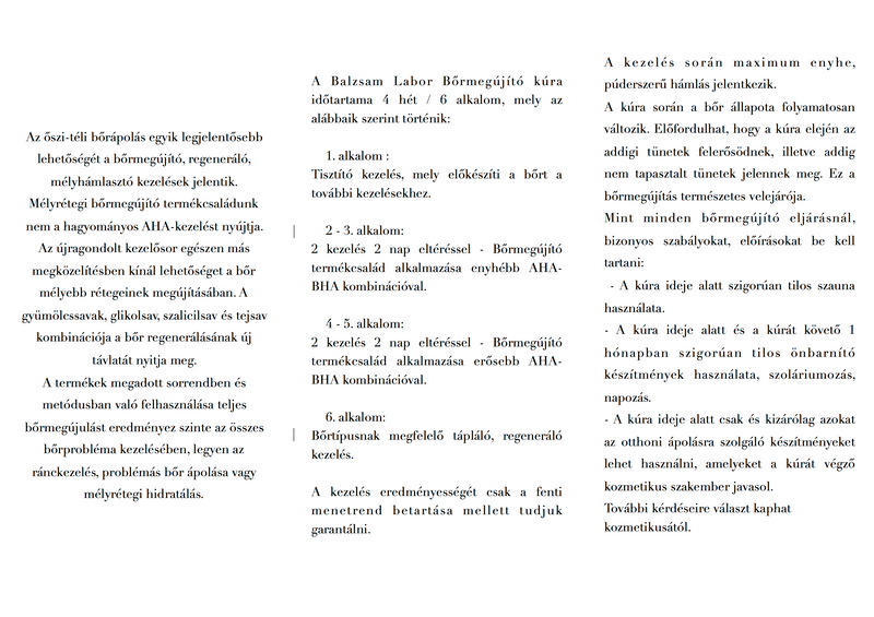 Bőrmegújító kúra ismertető Vendégeknek - ingyenes